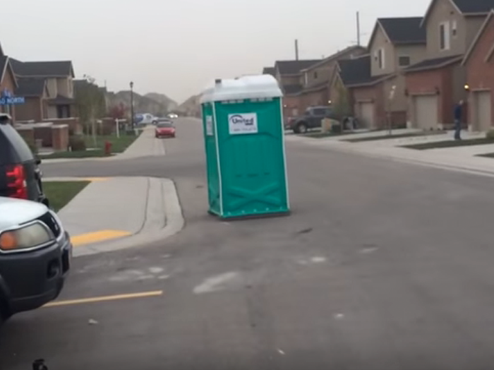 Port-A-Potty in Middle of Street