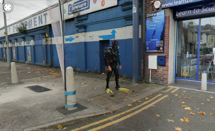 Scuba Diver in Street